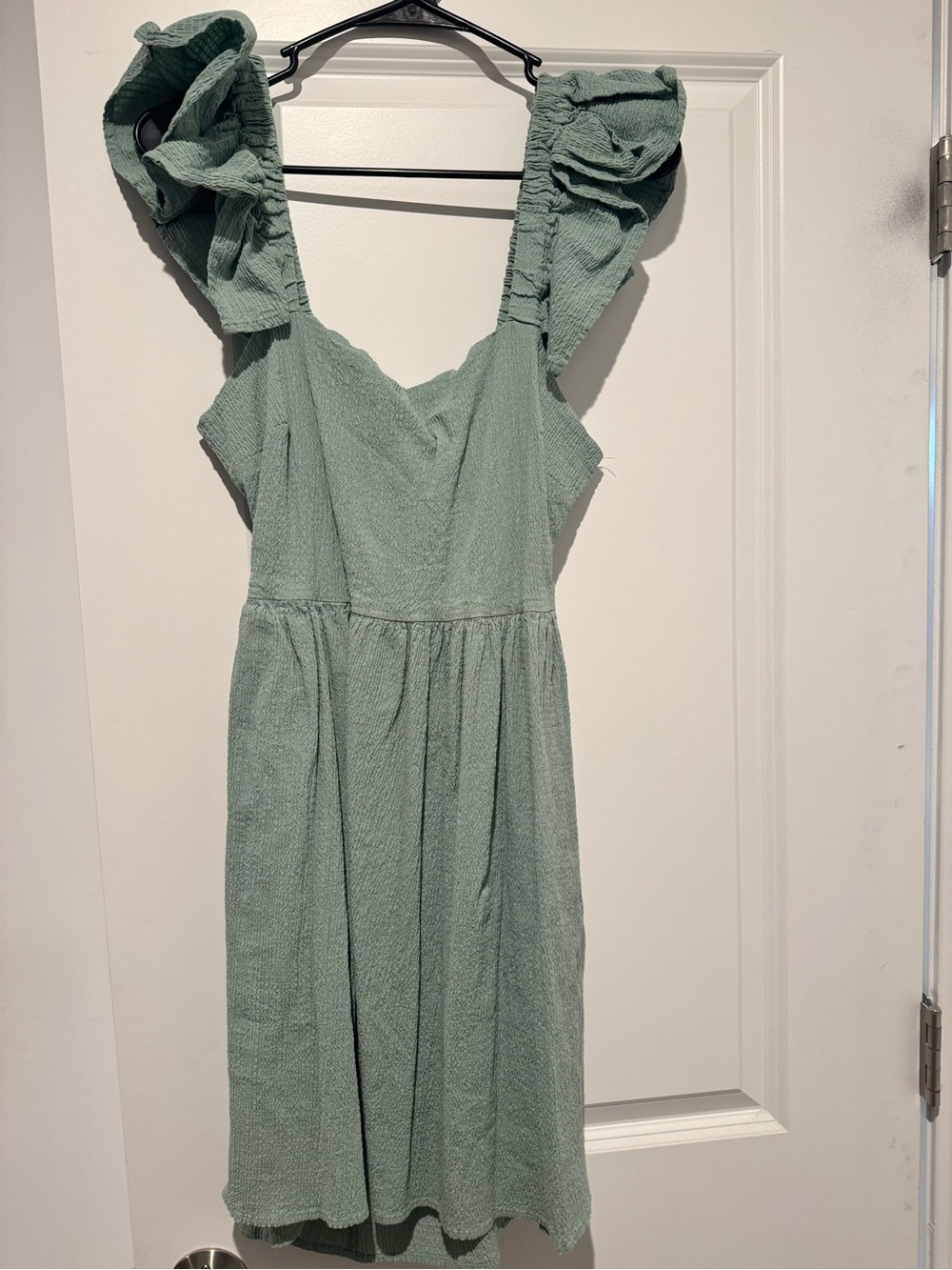 miami Sage Green Ruffle Strap Midi Dress